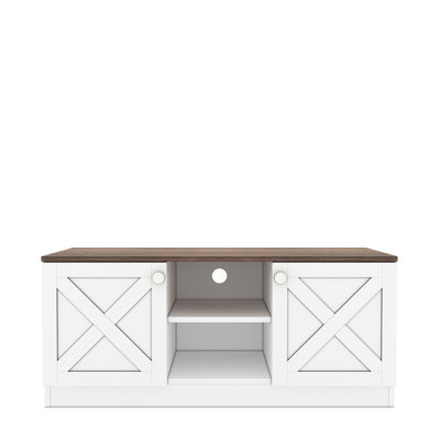 Meuble télé 80 à 89 pouces, base en bois, rétro, 2 armoires, base blanche, style rétro