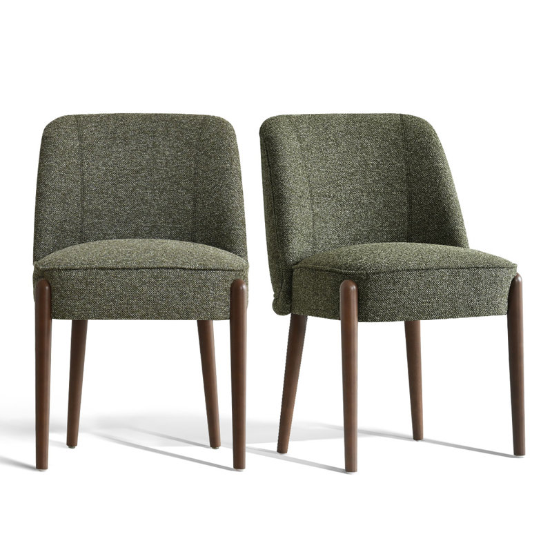 Chaise rembourrée à dossier en bois massif, Vert