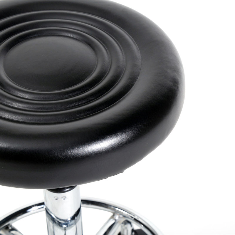 Adjustable Height Ergonomic Lab Stool with Wheels, Black