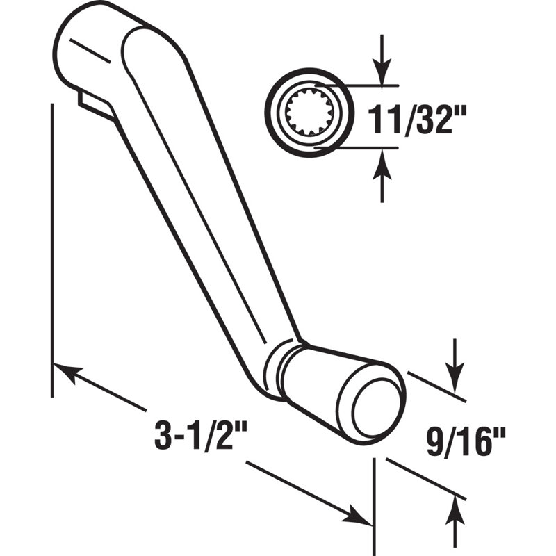 Manivelle pour auvent Prime-Line (paquet simple), Bronze, H 6,4 po x l 3,75 po x P 1,05 po