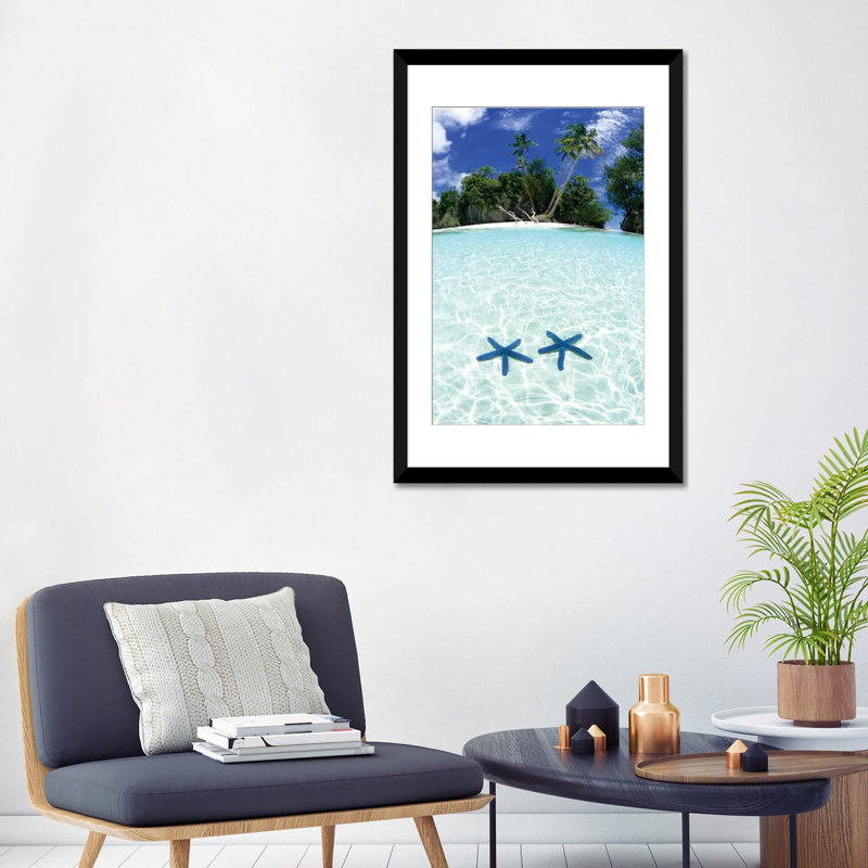 Deux étoiles de mer dans une eau peu profonde par Michael DeFreitas - impression sur toile tendue, H 24 po x l 16 po x P 1 po