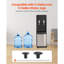 Fontaine à eau à chargement par le haut, distributeur d'eau chaude et froide pour bonbonnes de 3 ou 5 gallons, robuste en acier inoxydable avec verrouillage de sécurité pour enfants, idéale pour les cuisines, les bureaux et les résidences étudiantes, couleur noire.