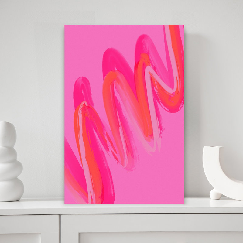 Untitled Abstract Bold Colorful Lilac Violet Wall Art Print 1 Piece Wrapped Canvas Wall Art, 45.72cm H x 30.48cm W