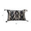 Coussin en velours de coton avec imprimé ikat avec pompons et dos en chambray-119204597-119204596