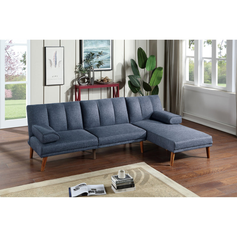 Chaise contemporaine réglable en bleu marine, coussin supplémentaire et bleu marine moderne avec pieds en bois, Tissu marine