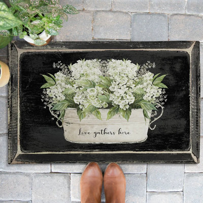 Tapis d'extérieur Moody Farmhouse Hydrangea