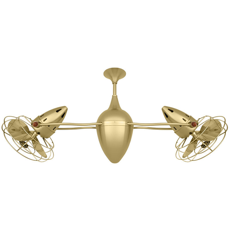 48" Ar Ruthiane 6 Blade Ceiling Fan, Brushed Brass