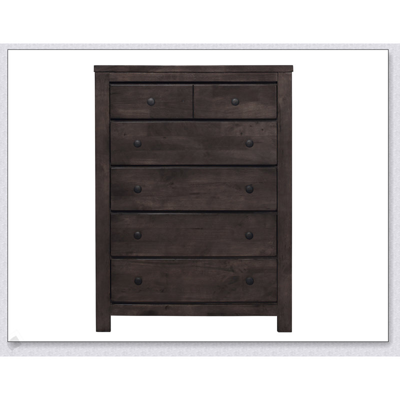 Commode rustique à 5 tiroirs avec beaucoup de rangement et facile à assembler, parfaite pour un décor de maison de campagne moderne.
