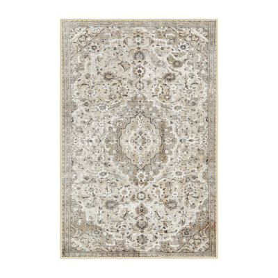Tapis beige/brun traditionnel Wisby