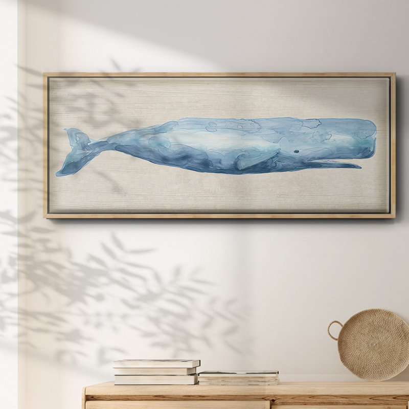 Rustic Whale I- Framed Canvas, 20" H x 50" W