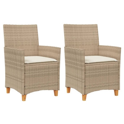 Chaises de patio avec coussins 2 pièces Red Barrel Studio® Red