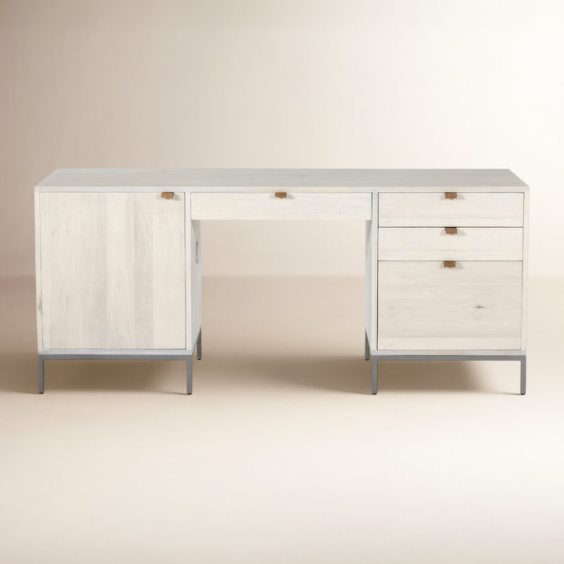 Trey Solid Wood Executive Desk, Dove Poplar