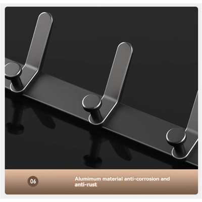 Aluminum Alloy Over-The-Door Hook Rack