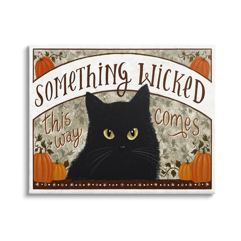 Quelque chose de méchant chat noir par Raquel Maciel, H 24 po x l 30 po x P 1,5 po