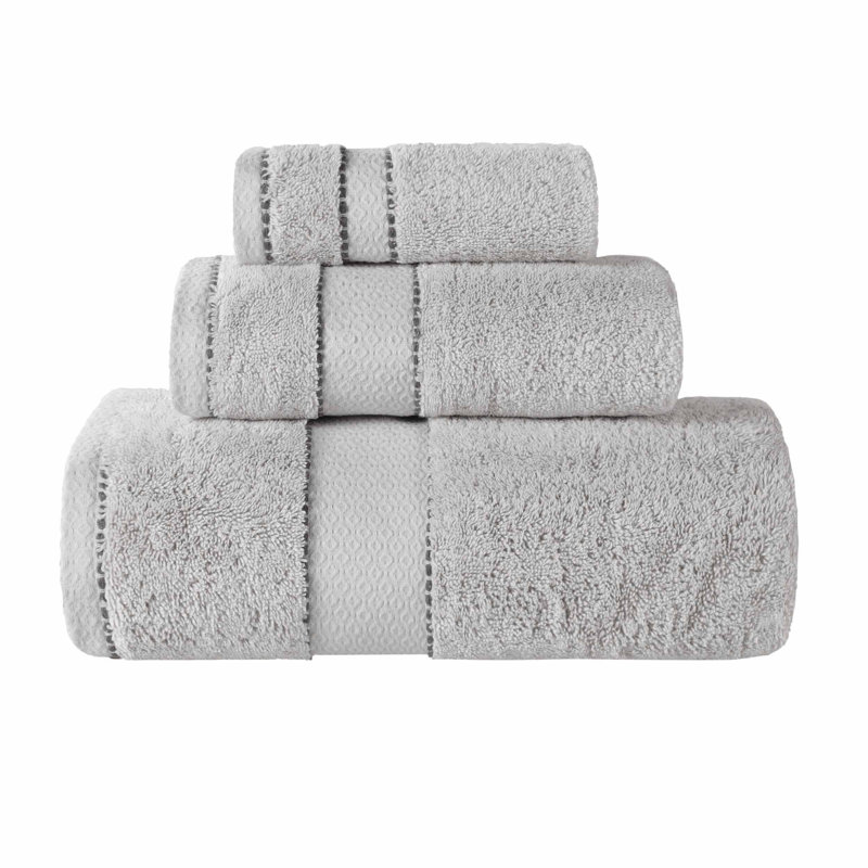 Niles 3 Piece Egyptian Giza Cotton Towel Set, Platinum