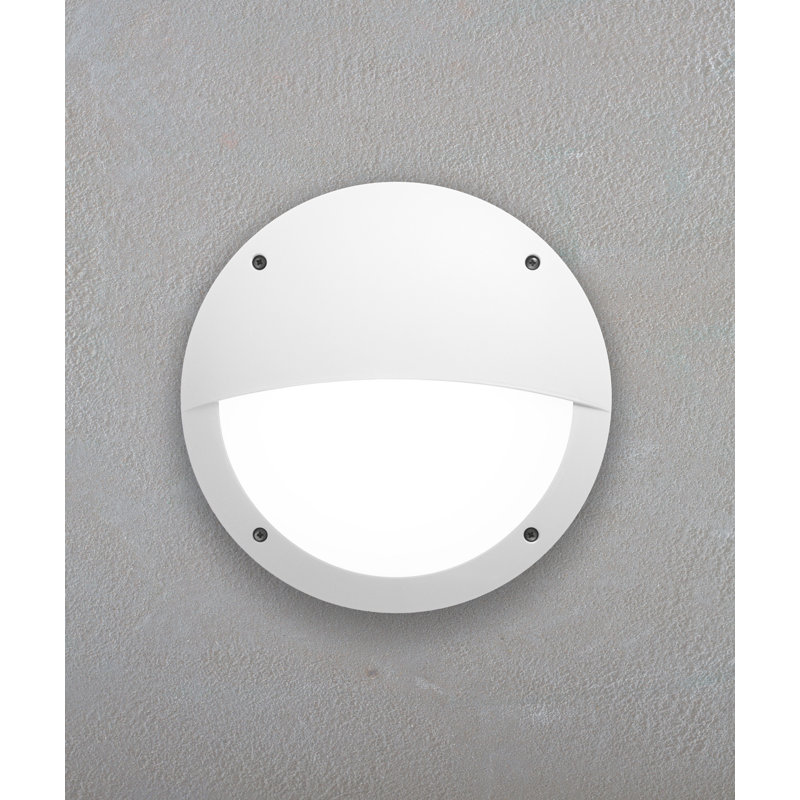 Telly Outdoor Bulkhead Light, White, Incandescent