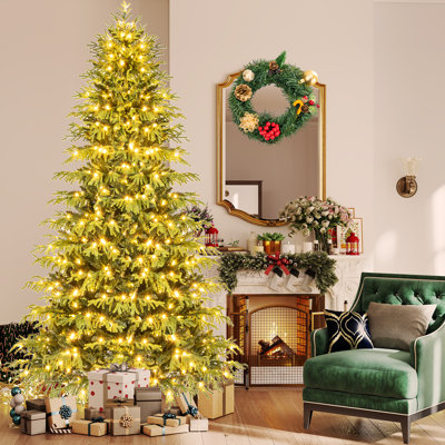  Arbre de Noël artificiel articulé 8 pi avec 8 branches en PVC et TPE souple 8 pi
