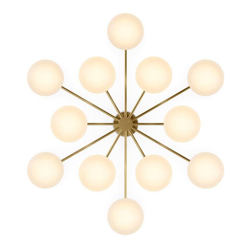 Orion Round Chandelier-Black Gunmetal, Burnished Brass, White