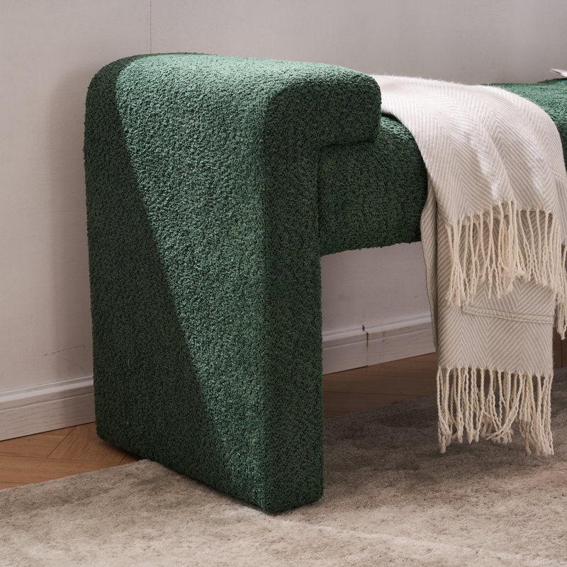 Banc rembourré 60 po avec accoudoirs et capitonné Laytona, Vert