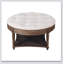 Grande table basse ronde avec repose-pieds imperméable avec rangement à 2 niveaux et capitonnage surdimensionné pour une vie moderne-708161450