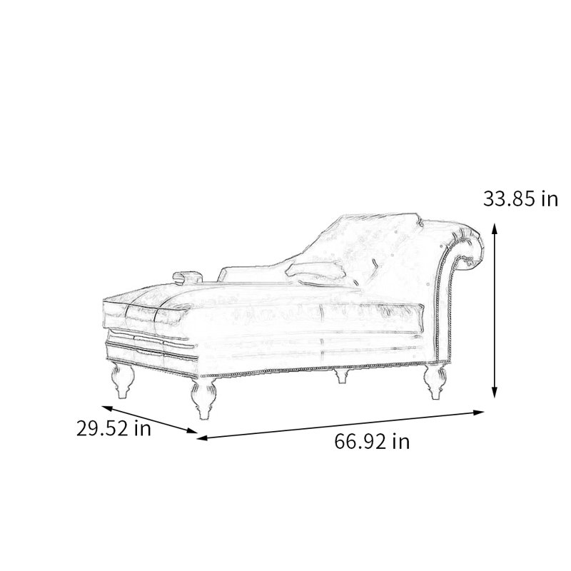 Chaise longue Audrea, Accoudoir à droite (vu de face), Similicuir brun