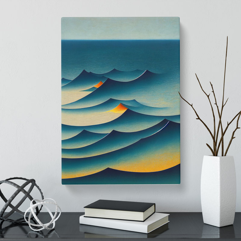 CAN-V0523-1638X Ocean Waves Abstract - Wrapped Canvas Print, 50cm H x 35cm W x 3cm D