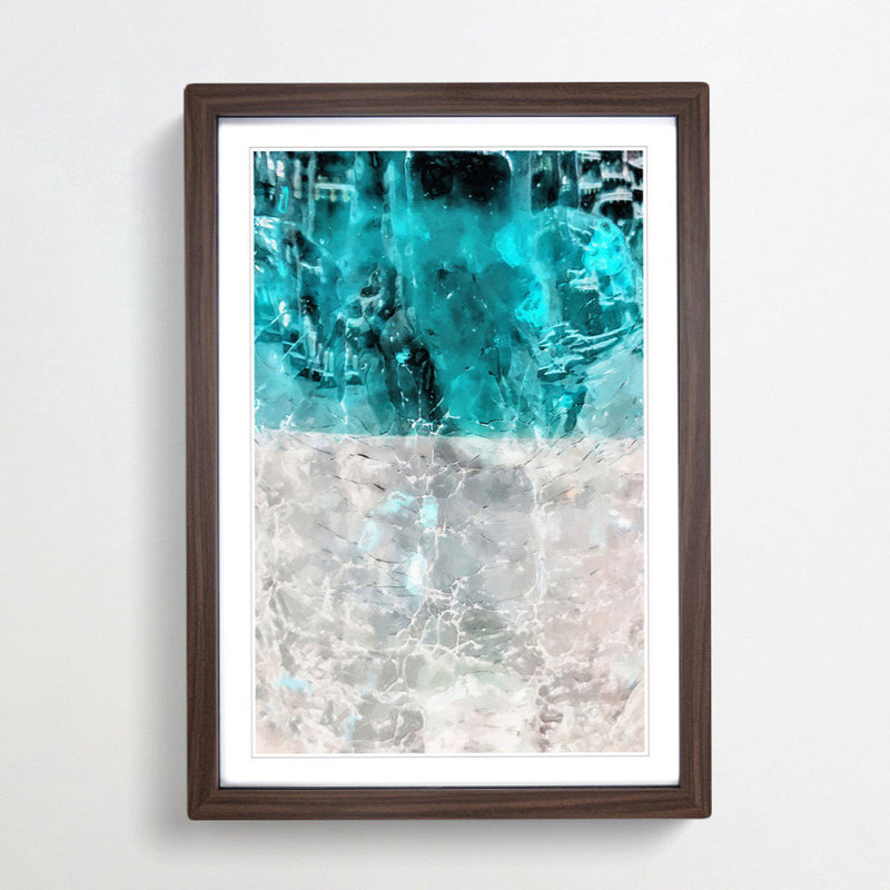 Wash over Me in Abstract - Picture Frame Graphic Art Print, 76cm H x 50cm W x 2cm D, Walnut