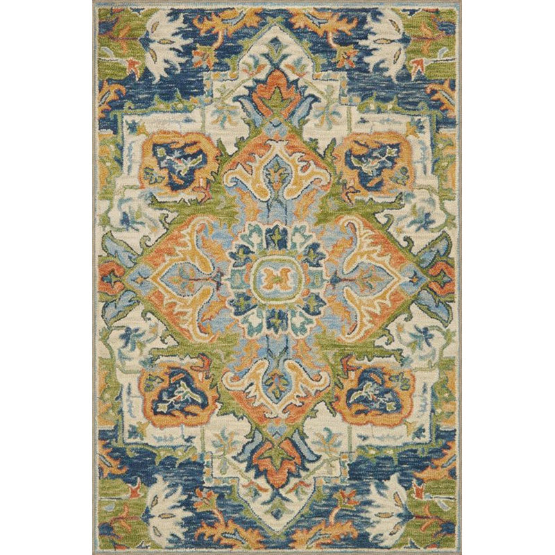 Tapis lavable à motif de losanges jaune, Square 3'3" Rug Pad Included