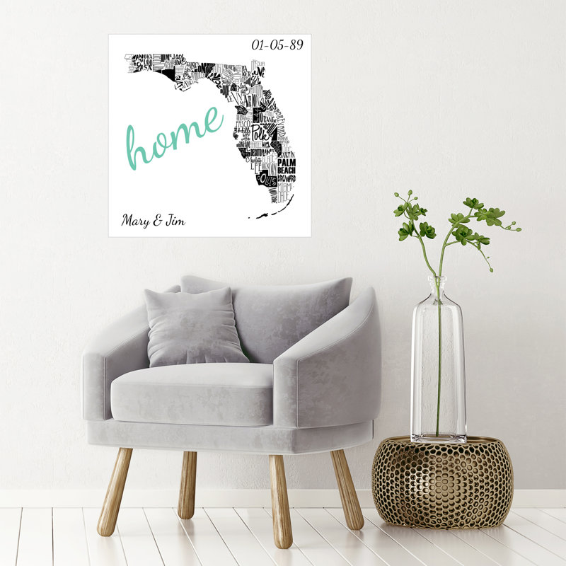 Décalcomanie murale personnalisée floride, H 20 po x l 20 po, Oui