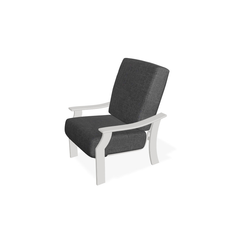St. Catherine Outdoor Lounge Chair, Textured Snow, Cast Slate Sunbrella® Plainweave