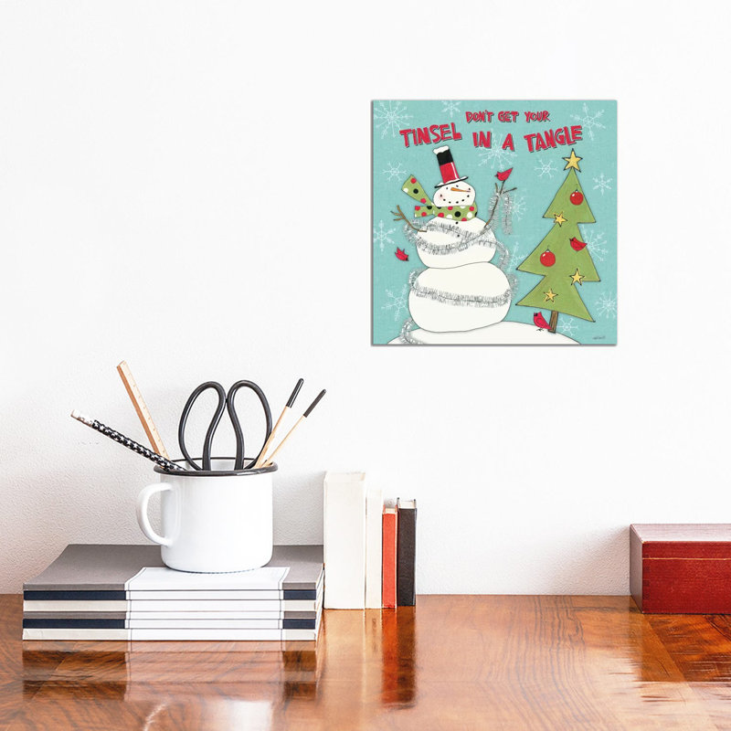 Snowman Sentiments II by Anne Tavoletti - Wrapped Canvas Print, 30.48cm H x 30.48cm W x 1.905cm D