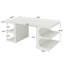 62" White Computer Desk For Home Office, Modern Writing Desk with  Storage Shelves