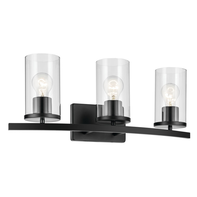 23" 3-Light Vanity Light, Satin Black