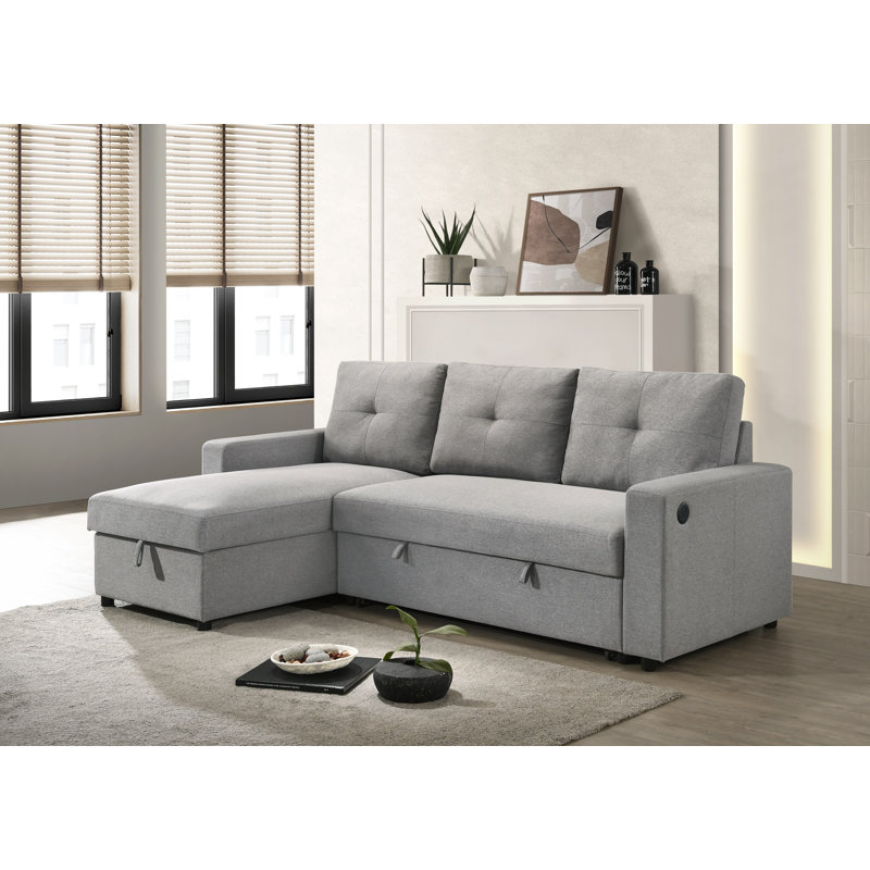 Canapé modulaire en tissu Ceillo en gris clair