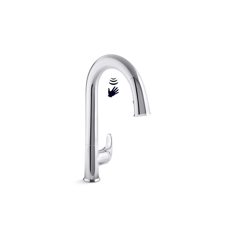 Sensate Pull-Down Touchless Single Handle Kitchen Faucet, Polished Chrome