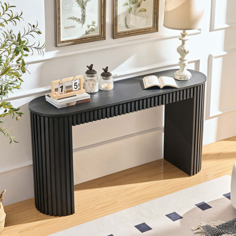 Console de style moderne avec tiroir, Noir, H 31,49 po x l 59,05 po x P 15,74 po, Oui