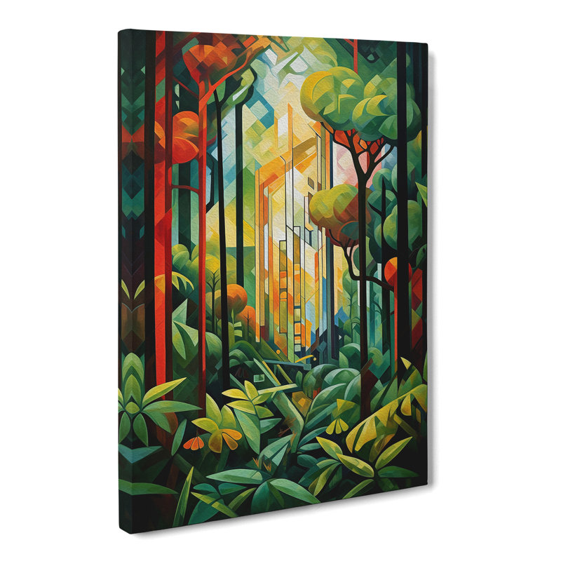 Rain Forest Cubism No.2 - Wrapped Canvas, 50cm H x 35cm W x 3cm D