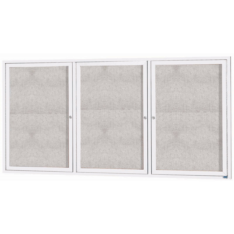 Tableau d'affichage mural extérieur pour l'extérieur, Blanc, Trois, H 48 po x l 96 po
