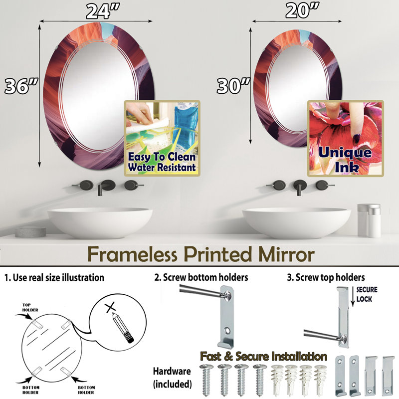 Miroir mural Marmie, 36 po x 24 po