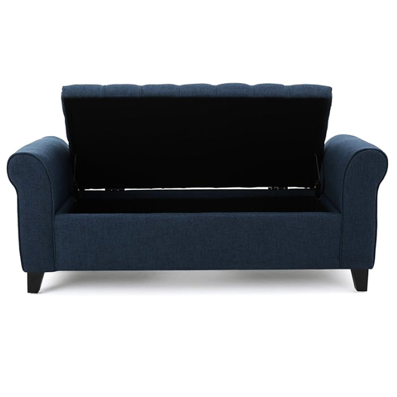 Moderne en bleu marine avec boutons texturés et accoudoirs roulés pour un décor élégant et élégant capitonnage, bleu, l 50 po