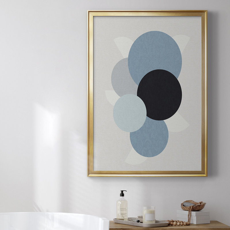 Toile encadrée de qualité supérieure Shapely Blues II - prête à être accrochée, Cadre doré, H 42,5 po x l 30,5 po x P 1 po