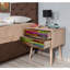 Table de chevet 2 tiroirs Maddison en noyer / vert / rouge