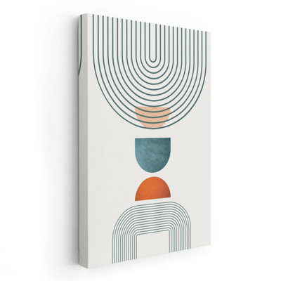 Minimaliste Mid-Century orange sarcelle 1- impression sur toile