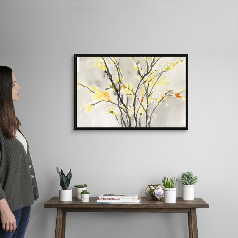 Art mural sur toile Blissful Elegance II, H 22 po x l 32 po, Toile encadrée noire