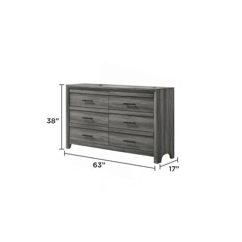 Commode à 6 tiroirs de style moderne en bois