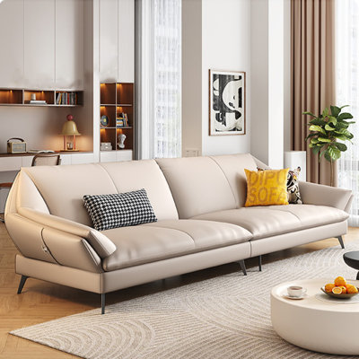 Canapé modulaire en cuir véritable