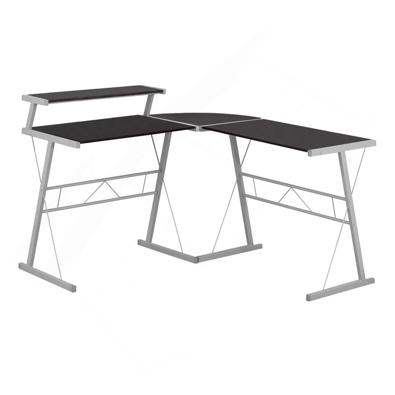 Bureau d'ordinateur moderne en forme de L pour un travail efficace et un bureau à domicile élégant