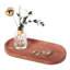 Plateau en marbre naturel ovale Guein, travertin rouge