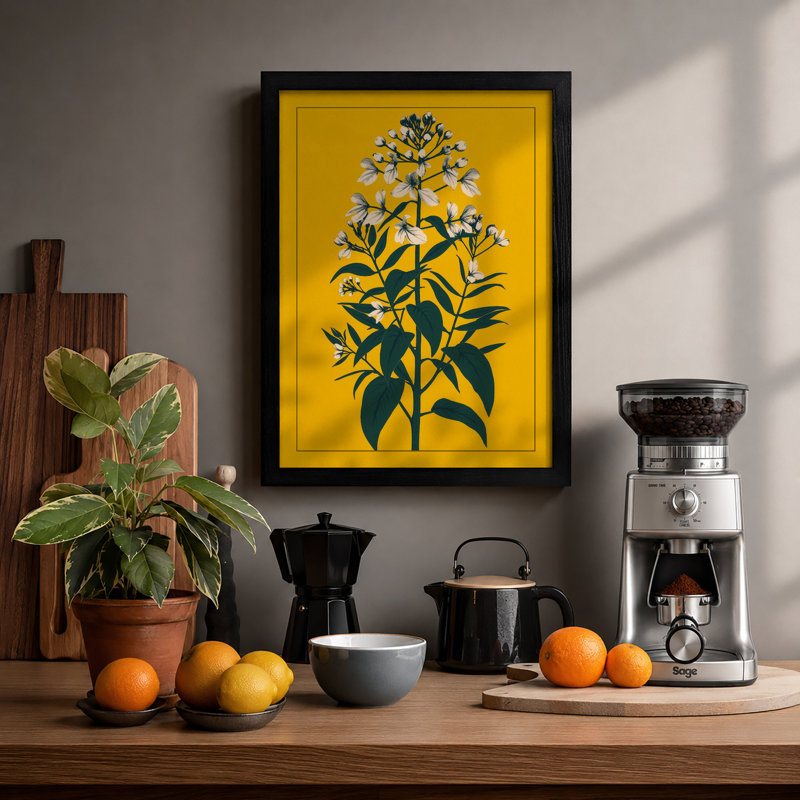Study Botanical - Framed Print, A2 - 59.4 x 42.0 cm, Black
