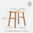 17.72"W Solid Wood Accent Stool Stool with Curved Seat for Bedroom and Living Room-428358856